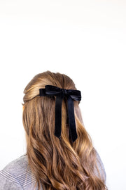 Bailee Black Bow Short Hair Barrette